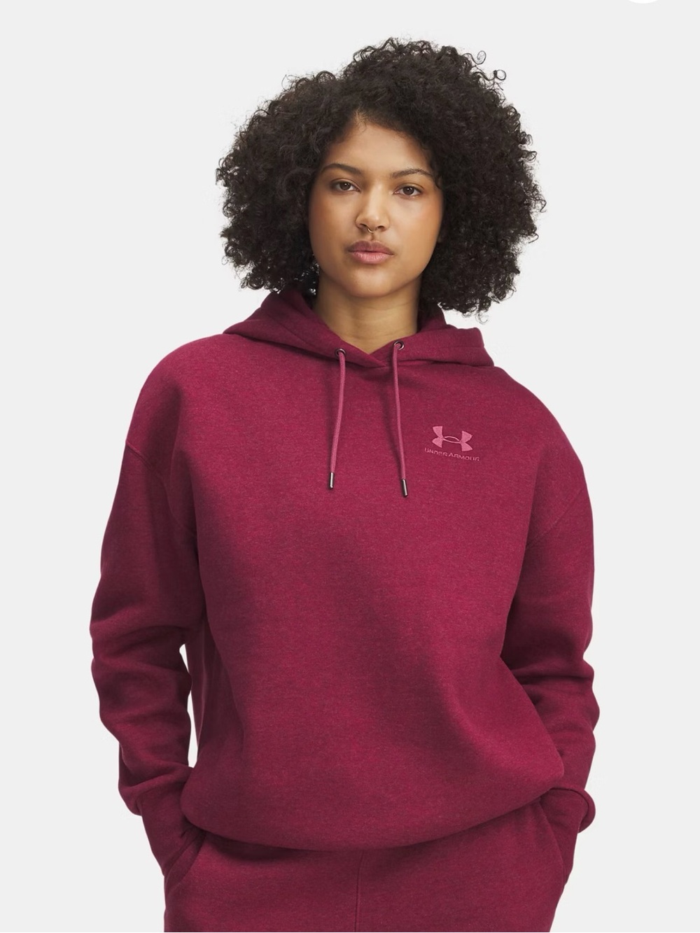 Under Armour Icon Women's Oversized Hoodie UA Fleece Fuchsia